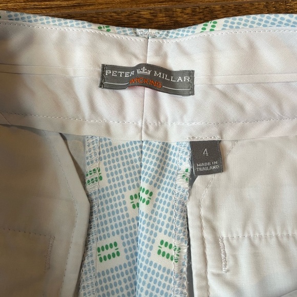 Peter Millar Wicking Womens Dress Golf  Bermuda Shorts Geometric White Blue‎ 4 - Picture 6 of 7